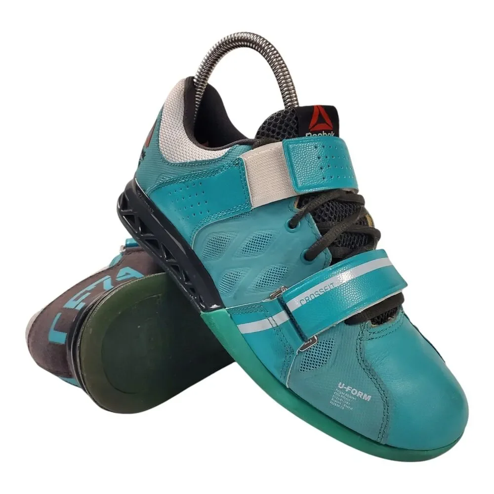 REEBOK Shoes CF74 Womens Size 7 Blue Black CROSSFIT U-FORM Weightlifting M40708
